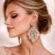 Handmade Jewelry Pearl Leaf Drop Earrings